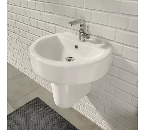 Умывальник подвесной Best 55 1 отверстие под смеситель по центру белый Sanita Luxe WB.PD/Best/55-C/WHT.G/S1