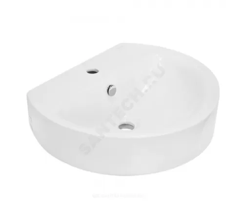 Умывальник подвесной Best 55 1 отверстие под смеситель по центру белый Sanita Luxe WB.PD/Best/55-C/WHT.G/S1