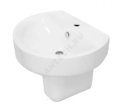Умывальник подвесной Best 55 1 отверстие под смеситель по центру белый Sanita Luxe WB.PD/Best/55-C/WHT.G/S1