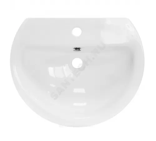Умывальник подвесной Best 55 1 отверстие под смеситель по центру белый Sanita Luxe WB.PD/Best/55-C/WHT.G/S1