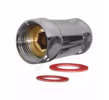 Соединитель для полотенцесушителя латунь Ду 25 1"x1" нак/гайка прямой хром Элит-Металл SG730SCH1010 ..