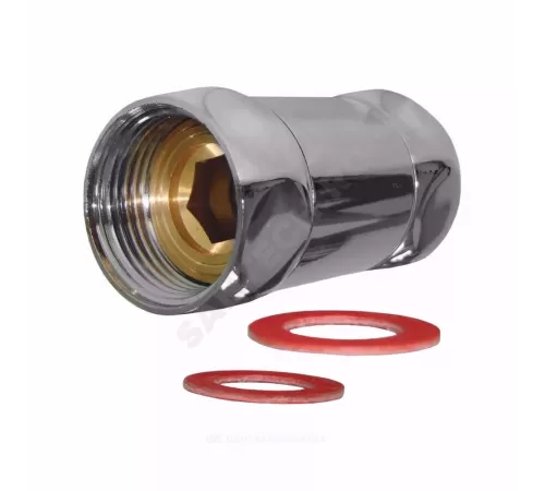 Соединитель для полотенцесушителя латунь Ду 25 1"x1" нак/гайка прямой хром Элит-Металл SG730SCH1010 ..