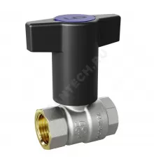 Кран шаровой латунь никель Pride Ду 15 Ру40 ВР с Т-рукояткой синей аналог 11б27п1 LD 47.340.15 B