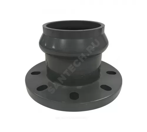 Патрубок НПВХ SDR26 Дн 110х100 Ру10 серый напорный раструбный под соединение с уплотнительным кольцом фланец НПВХ Aquaviva AQV107110