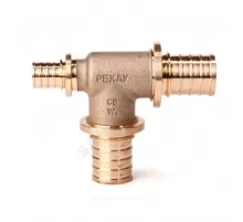 Тройник для PE-X труб аксиальный бронза Дн 25х25х16 переходной RX+ Рехау 14570723001