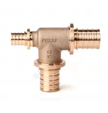Тройник для PE-X труб аксиальный бронза Дн 32х32х20 переходной RX+ Рехау 14570743001
