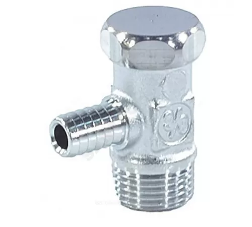 Кран шаровой латунь сливной R65D хром Ду 10 Ру42 НР/штуц 3/8" под ключ Giacomini R65DX012