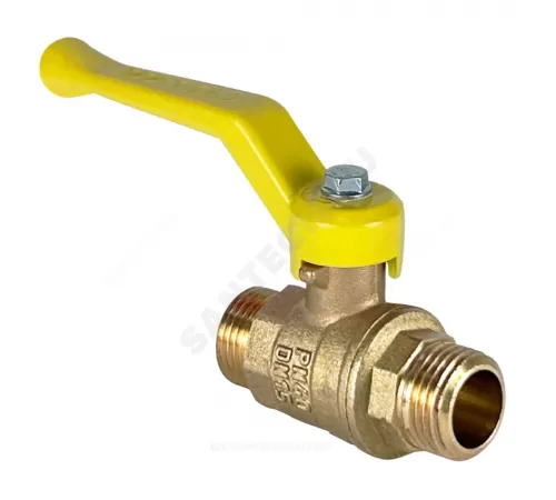 Кран шаровой латунь газ 11Б27фтМ Ду 20 Ру40 НР рычаг желтый VALFEX VF.270.LR3.034.N/P59