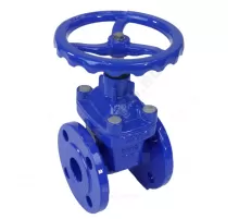 Задвижка чугун 30ч39р аналог МЗВ обрезиненный клин NBR с гайкой и направляющими клина Ду 350 Ру10/16 фл Benarmo