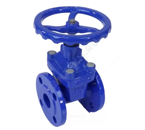 Задвижка чугун 30ч39р аналог МЗВ обрезиненный клин NBR с гайкой и направляющими клина Ду 350 Ру10/16 фл Benarmo