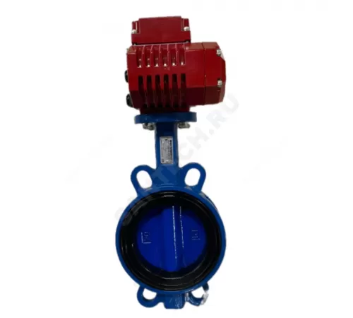 Затвор дисковый поворотный чугун Ду 65 Ру16 межфл с электроприводом QB-050 380В диск чугун манжета EPDM Benarmo 1