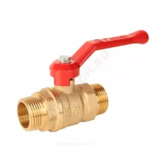 Кран шаровой латунь Стандарт 223 аналог 11б27п1 Ду 25 Ру40 НР полнопроходной рычаг красный ГАЛЛОП 107298