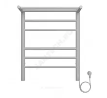 Полотенцесушитель электрический сталь Лесенка с полочкой 180 Вт 450х600мм 6П со встроенным диммером справа RAL 9003 (сигнальный белый) матовый Аврора Терминус 4670078556783