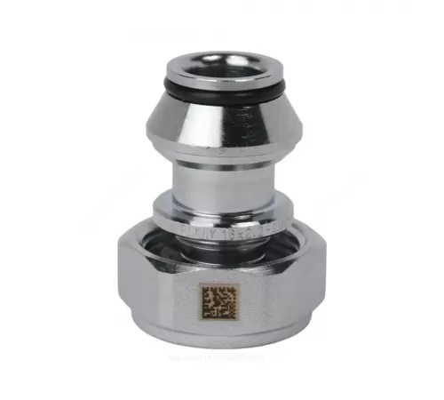 Соединитель для PE-X труб аксиальный латунь никель Дн 16х3/4" под евроконус с накидной гайкой RAUTITAN Рехау 11096091001