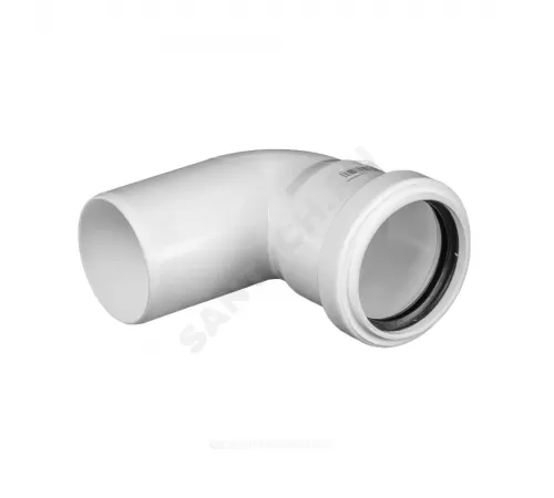 Отвод PP-M бесшумный белый Дн 50х45гр б/нап в/к RTP (РосТурПласт) 24552