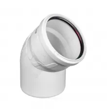 Отвод PP-M бесшумный белый Дн 50х30гр б/нап в/к RTP (РосТурПласт) 24551