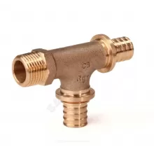 Тройник для PE-X труб аксиальный бронза Дн 20х1/2"х20 НР RX+ Рехау 14564013001