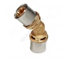 Угольник для МП/PE-X труб латунь пресс Дн 63х45гр RM144 Giacomini RM144Y014