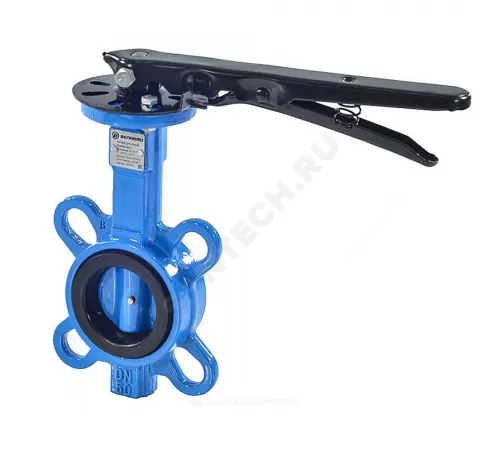 Затвор дисковый поворотный чугун Ду 65 Ру10/16 межфл с рукояткой диск чугун манжета EPDM Рус Benarmo 1