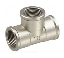 Тройник латунь никель Ду 20 (3/4") ВР/ВР RTP (РосТурПласт) 25196