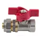 Кран шаровой латунь никель 1016 Euro Дн 16х1/2" Ру16 ВР/обжим бабочка красная Aquasfera 1016-01 .