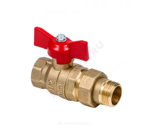 Кран шаровой латунь Эксперт Ду 25 Ру40 ВР/"американка" полнопроходной бабочка Dist 143Б