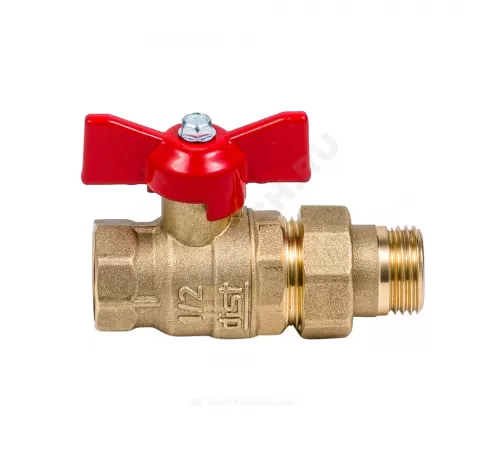 Кран шаровой латунь Эксперт Ду 25 Ру40 ВР/"американка" полнопроходной бабочка Dist 143Б