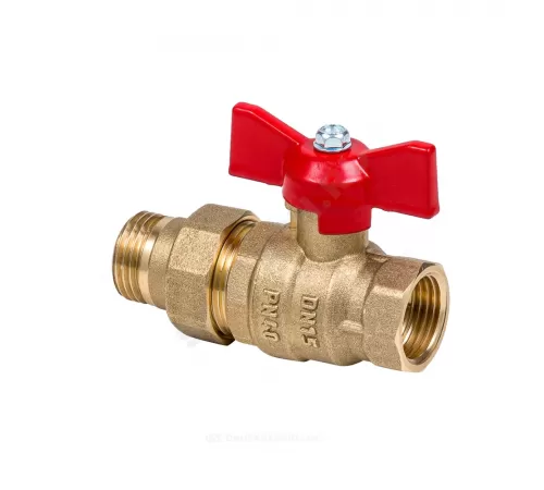 Кран шаровой латунь Эксперт Ду 25 Ру40 ВР/"американка" полнопроходной бабочка Dist 143Б