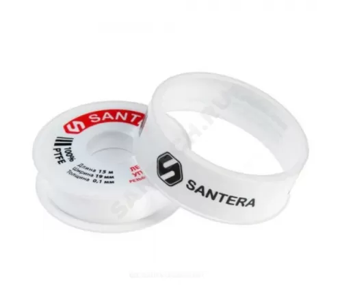 Лента ФУМ PTFE 19ммх15м катушка цвет: белый среда: вода Santera 5-0026