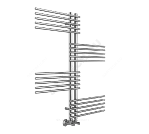Полотенцесушитель водяной нерж сталь Лесенка (1/2") ВР 535 Вт 70х1000мм 20П нижнее подключение в/к клапана Европа Терминус 4670078530615
