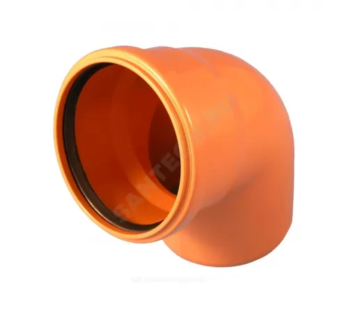 Отвод НПВХ коричневый Дн 110х45гр б/нап в/к Агригазполимер