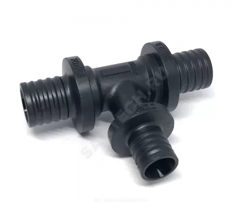 Тройник для PE-X труб аксиальный PPSU Дн 32х25х25 переходной РОС