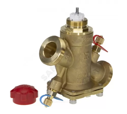 Клапан балансировочный автомат латунь AQT-R Ду 20 G1" Ру20 Тмакс=130 оС НР с измерительными ниппелями Ридан 003Z1813R