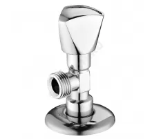Клапан (вентиль) латунь бытовой хром угловой 1075 G1/2" Ру16 НР с отражателем Aquasfera 1075-01