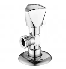 Клапан (вентиль) латунь бытовой хром угловой 1075 G1/2" Ру16 НР с отражателем Aquasfera 1075-01