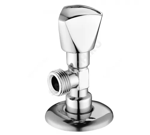Клапан (вентиль) латунь бытовой хром угловой 1075 G1/2" Ру16 НР с отражателем Aquasfera 1075-01