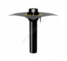 Воронка кровельная VMO/H с вертикальным выпуском PP Дн 110 с листвоуловителем, битумным полотном, электрообогревом Fachmann 01.125