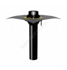 Воронка кровельная VMO/H с вертикальным выпуском PP Дн 110 с листвоуловителем, битумным полотном, электрообогревом Fachmann 01.125