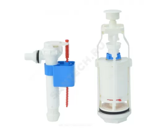 Арматура для бачка сливная/наливная 1/2" боковое подключение кнопка белый 1/реж АНИ Пласт WC8010