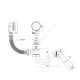 Слив-перелив для ванны трубный полуавтоматический (тросик) 1 1/2"x40 с переходной трубкой 45гр 40/50 слив клапан, пробка D=46мм АНИ Пласт EM411
