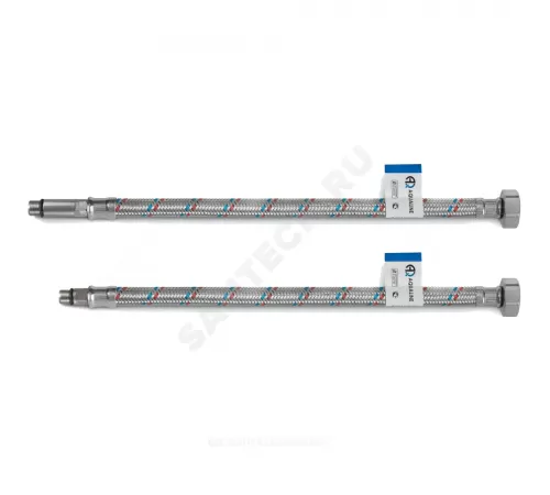 Подводка гибкая для смесителя нержавеющая оплетка М10-1/2" г-ш L=0.6м пара AQUALINE 04833