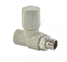 Клапан (вентиль) PP-R запорный серый Дн 20х1/2" Ру25 НР прямой для радиатора VALFEX 1014620012Г