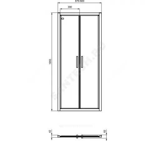 Дверь душевая CONNECT 2 Saloon door 900 мм Ideal Standard K9294V3