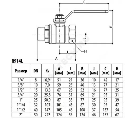 Кран шаровой DADO латунь никель R914L Ду 8 Ру42 ВР/НР полнопроходной рычаг красный Giacomini R914LX021