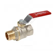 Кран шаровой DADO латунь никель R914L Ду 8 Ру42 ВР/НР полнопроходной рычаг красный Giacomini R914LX021