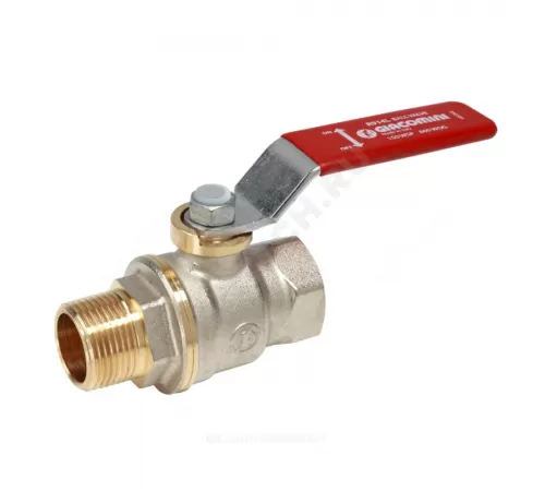 Кран шаровой DADO латунь никель R914L Ду 8 Ру42 ВР/НР полнопроходной рычаг красный Giacomini R914LX021