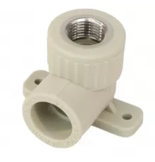 Угольник PP-R комбинированный серый Дн 25х1/2" ВР с креплением VALFEX 10120025Г