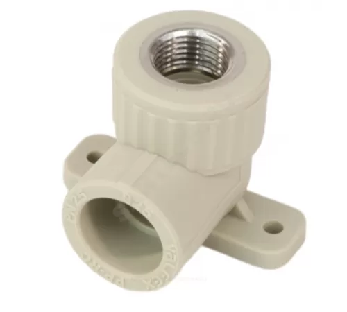 Угольник PP-R комбинированный серый Дн 20х1/2" ВР с креплением VALFEX 10120020Г