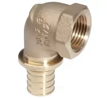 Угольник для PE-X труб аксиальный бронза Дн 20х1/2" ВР RX+ Рехау 14563553001