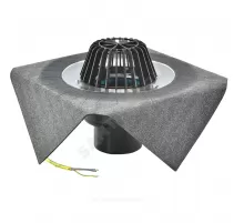 Воронка кровельная HL62.1H с вертикальным выпуском PP Дн 160 с листвоуловителем, электрообогревом, теплоизоляцией, гидроизоляционным полимербитумным полотном 500мм HL HL62.1H/5